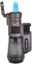 Vertigo by Lotus Cyclone Triple Torch Cigar Lighter Charcoal, New