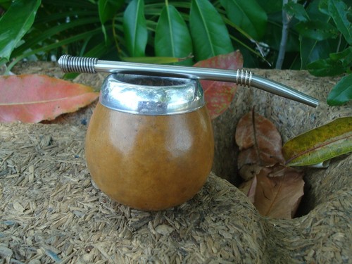Set Mate Calabaza, Straw ,Bombilla, Color Silver, Gourds 3X31/2", Mate Uruguayo - Picture 3 of 10