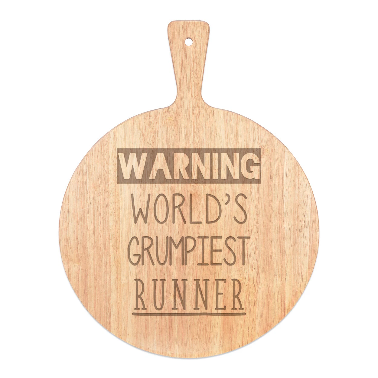 Warning World's Grumpiest Runner Pizza Board Paddle Wooden Best Sport Funny