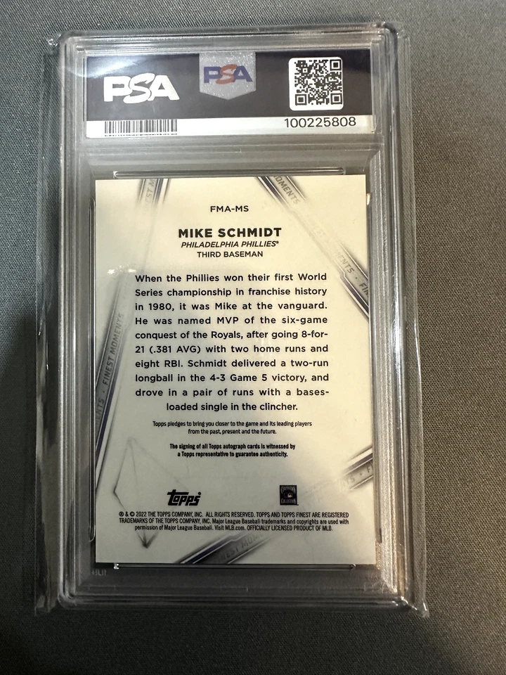 Topps Finest Certified Auto Mike Schmidt - Image 2 of 2