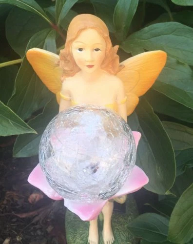 Solar Hada Flor Cambio de Color Bola Estatua Luz Jardín Decoración Exterior LED Foto 3 de 4