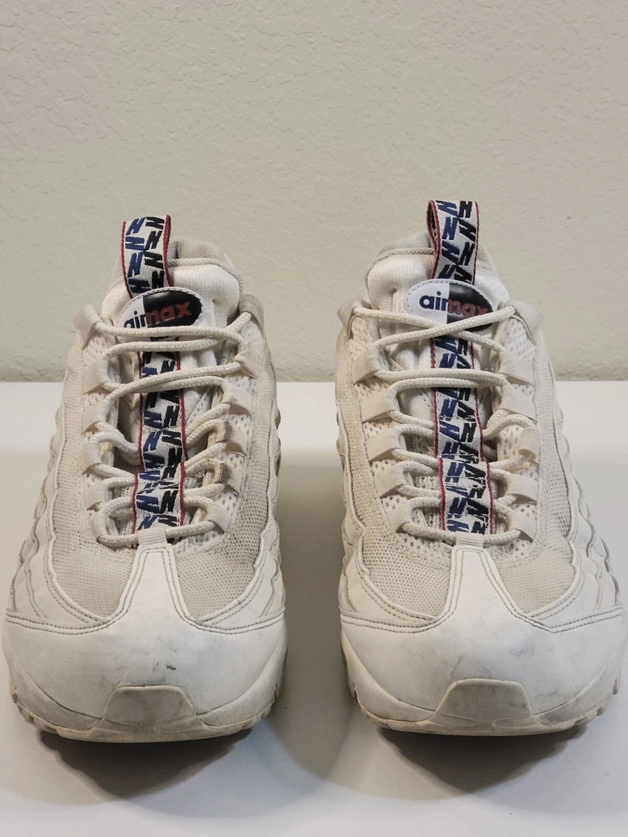 Mens White NIKE AIR MAX 95 TT Pull Tab Sail Shoes size 11.5 AJ1844-101