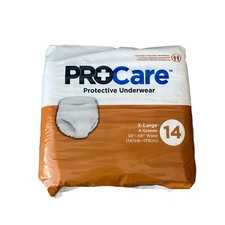 4 Packs 14 Each (56 Total Per Box) ProCare Adult Protective Underwear XL