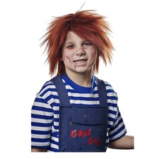 Child Boys Evil Chucky Doll Long Spiky Red Wig Halloween Costume Accessory