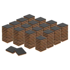160 Pcs 1" Square Felt & EVA Furniture Pads, Floor Protectors, Brown+Black