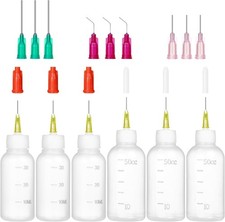 Precision Needle Tip Squeeze Bottles 6 Pack with Blunt Dispensing Needles