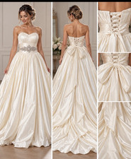 Maggie Sottero Couture Imperial Ivory Wedding Dress Strapless Rhinestone Bow