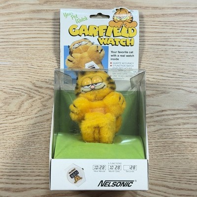 Rare HTF Vintage 1978 Nelsonic Garfield Plush Pet Wrap Watch Untested