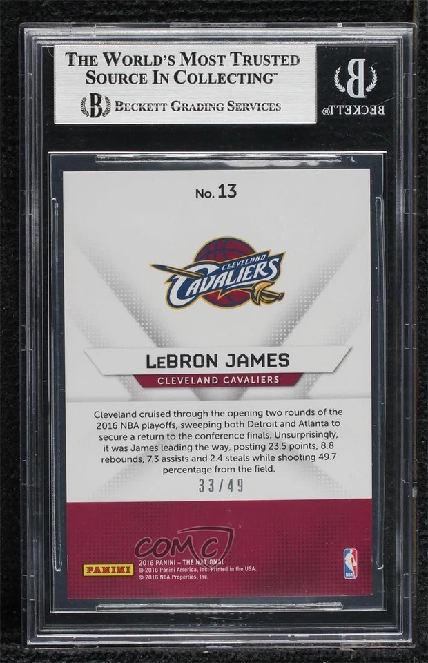 2016 Panini National Convention Hyperfoil /49 LeBron James #13 BGS 9 MINT - Image 2 of 2