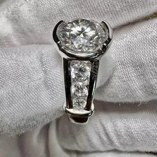 3Ct Round Cut Lab Created Diamond Wedding Engagement Ring 14k White Gold Plated