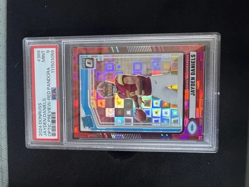 2024 Panini Donruss Jayden Daniels Optic Preview Red Pandora Prizm RC PSA 9