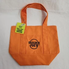 Trader Joe's Orange Trick or Treat Mini Canvas Tote Bag