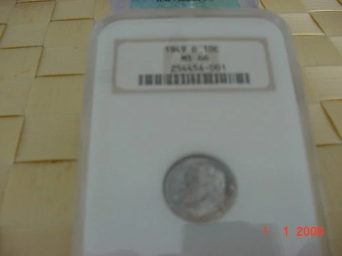 1949D Roosevelt Dime NGC MS66
