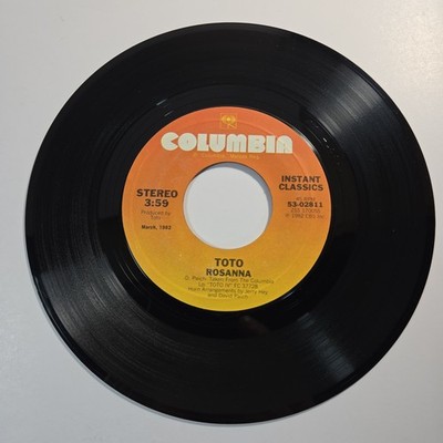 Toto ''Rosanna'' ''It's A Feeling'' 45 Vg+ Tested 1982