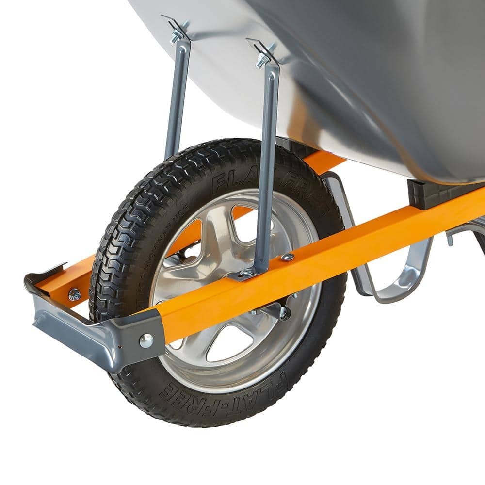 6 cu. ft. Flat Free Tire With Durable Steel Handle Heavy Duty Wheelbarrow Too