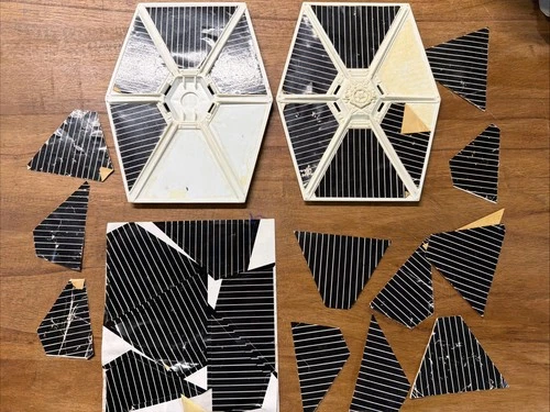 Vintage 1978 Kenner TIE Fighter Original Pair Set Wings Star Wars Stickers