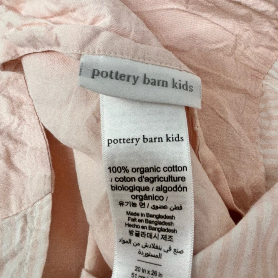 POTTERY BARN KIDS Girls Pink Oxford Stripe Organic Cotton Pillow Sham Standard - Image 2 of 4