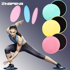 2x Gliding Sliding Discs Core Sliders Gym Yoga Fitness Exercise Workout Training
