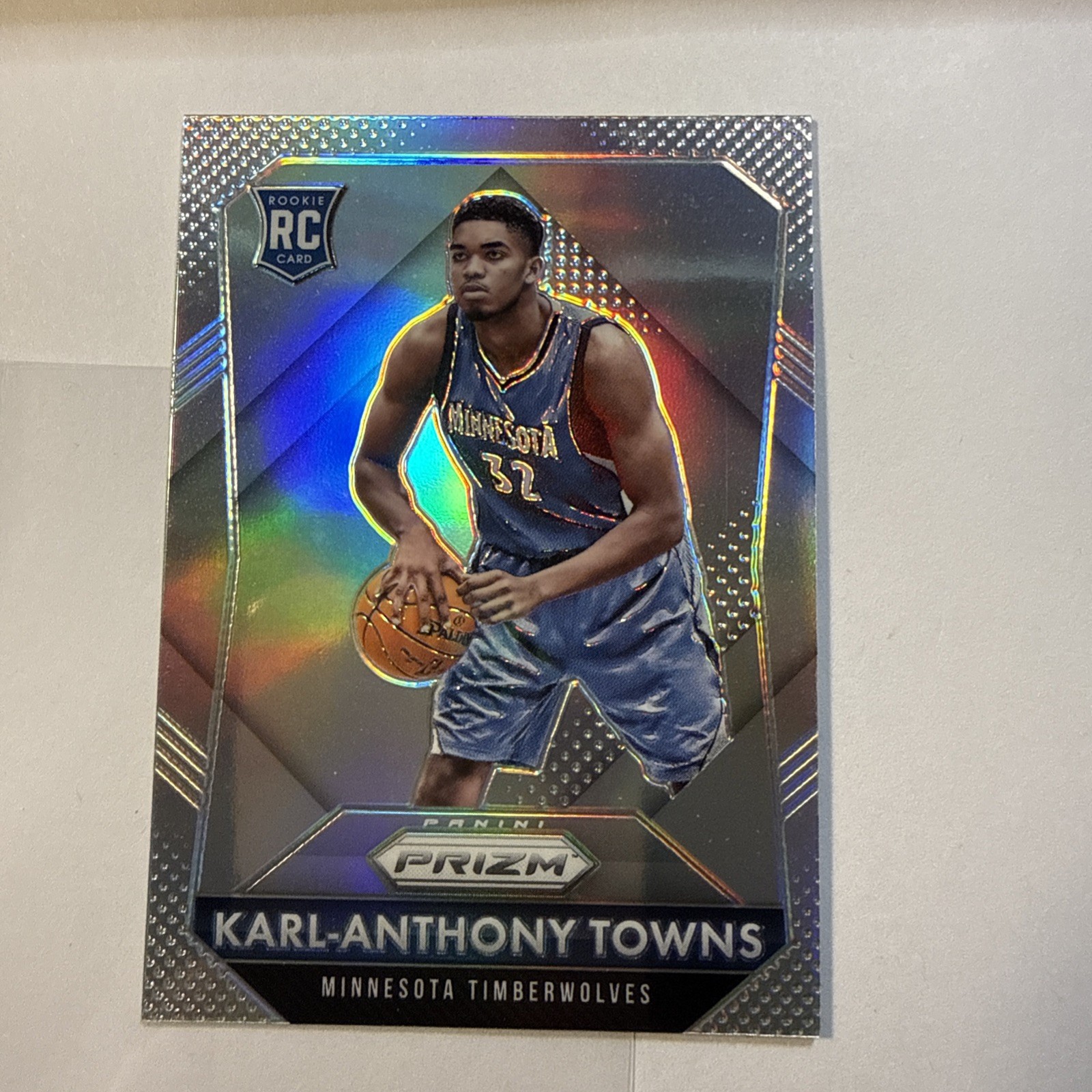 2015/16 Panini Prizm Karl-Anthony Towns #328 Silver Rookie RC Basketball
