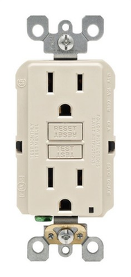 #ad Leviton GFNT1 0KT Light Almond Thermoplastic 15A 125V 2 Pole Duplex GFCI Outlet $20.02