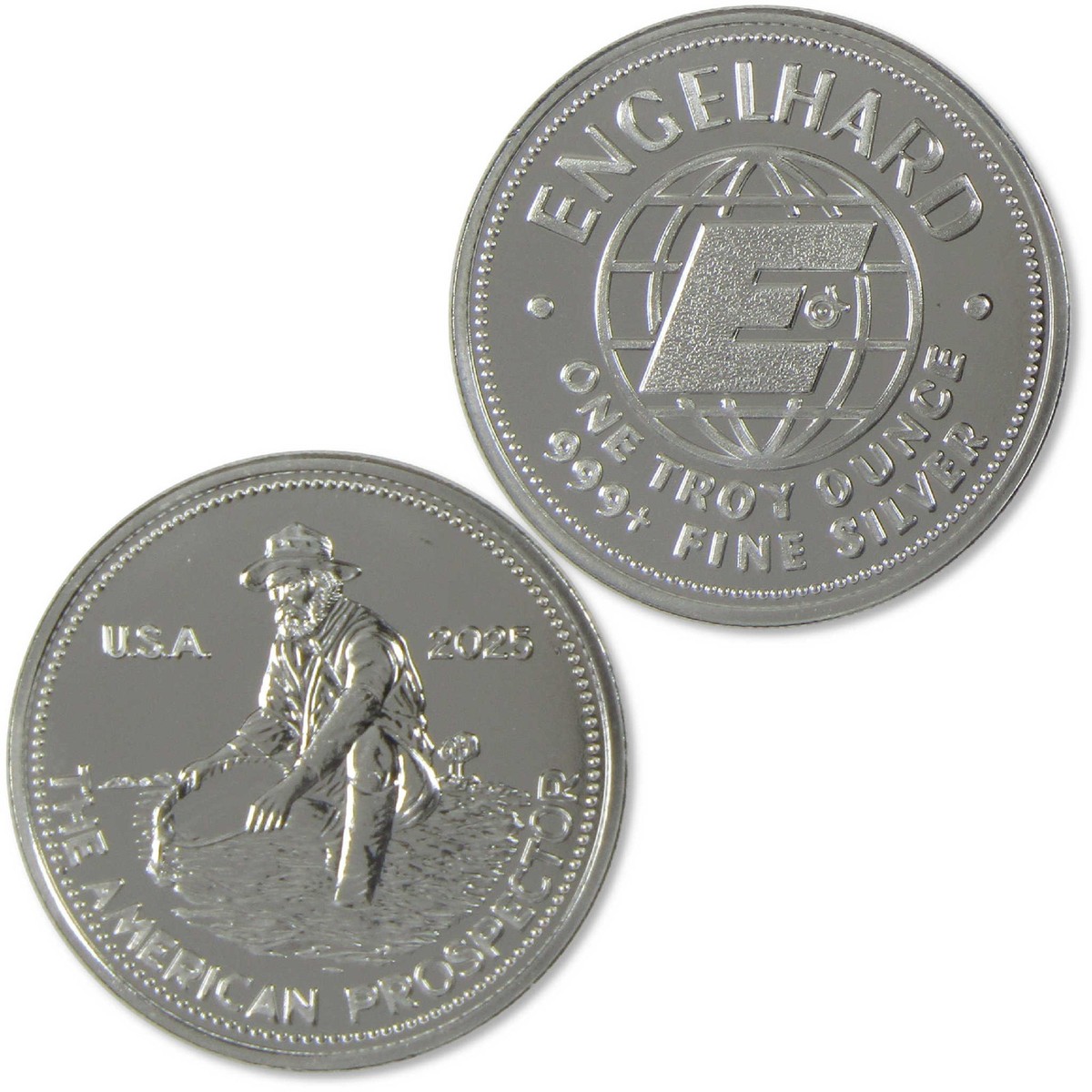 AMERICAN PROSPECTER 1オンスシルバーコイン 1987 Engelhard American Prospector 1 Troy Oz Silver Round MS67 ICG