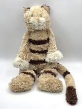Jellycat Medium Bunglie Kitten Stuffed Plush Tan Brown Stripes Long Tail Retired