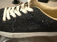 Betsy Johnson Sidny Sneakers Platform Rhinestone Tennis Shoes Women's Size 9