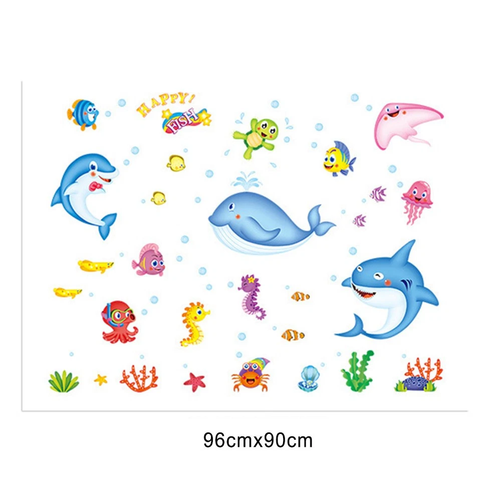 Adesivi Murali Autoadesivi Pesci Coralli Mare Bagno PVC Wall Sticker Art Decal - Immagine 2 di 4