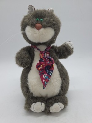 Vintage 1986 Hallmark Lester Whiz Kitty Cat Plush Stuffed Animal 12'' Bowtie