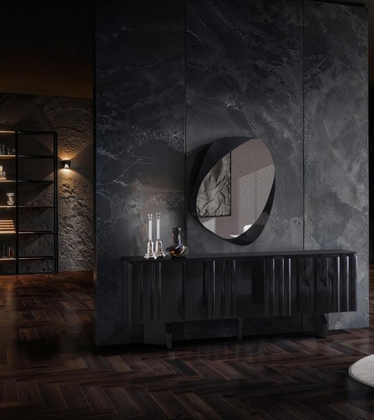 Sideboard Spiegel Kombi Modern Schwarz Elegant Konsole Anrichte-image