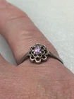 Vintage Sterling Silver 925 Lavender Amethyst Floral Cluster Ring Size 9.5 2.15g