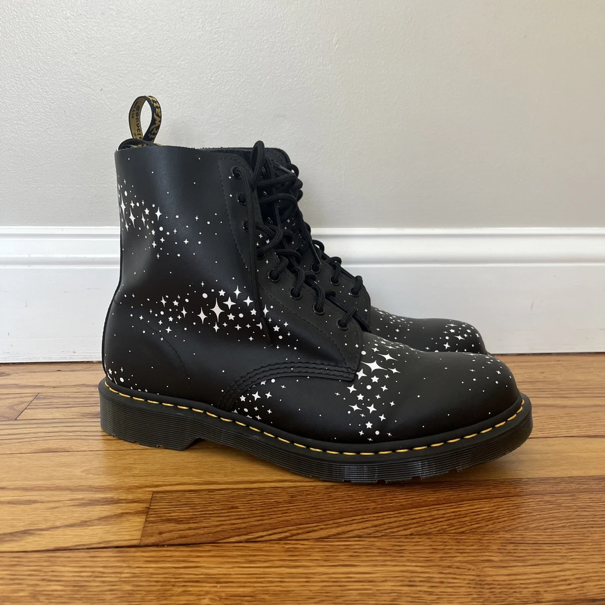 Dr. Martens black leather covered in gold studs & spikes, me s 12.5 - 13, EU 47 3989 Yellow Stitch Smooth Leather Brogue Shoes in Black | Dr  main image 4