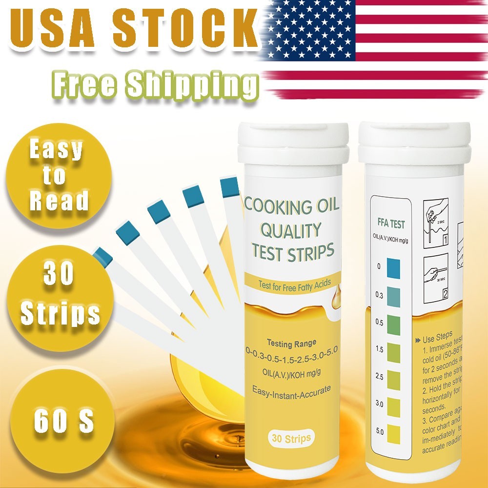 Frying Oil Quality Test Strips in Kitchens&Restos Free Fatty Acid (FFA) 0-5mg/g