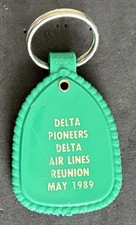 Delta Airlines Plastic Key Ring - Delta Pioneers Reunion May 1989 - Green