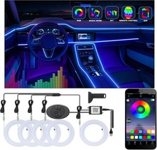 5-in-1 RGB LED Car Strip Lights with App Control for Interior Ambiance