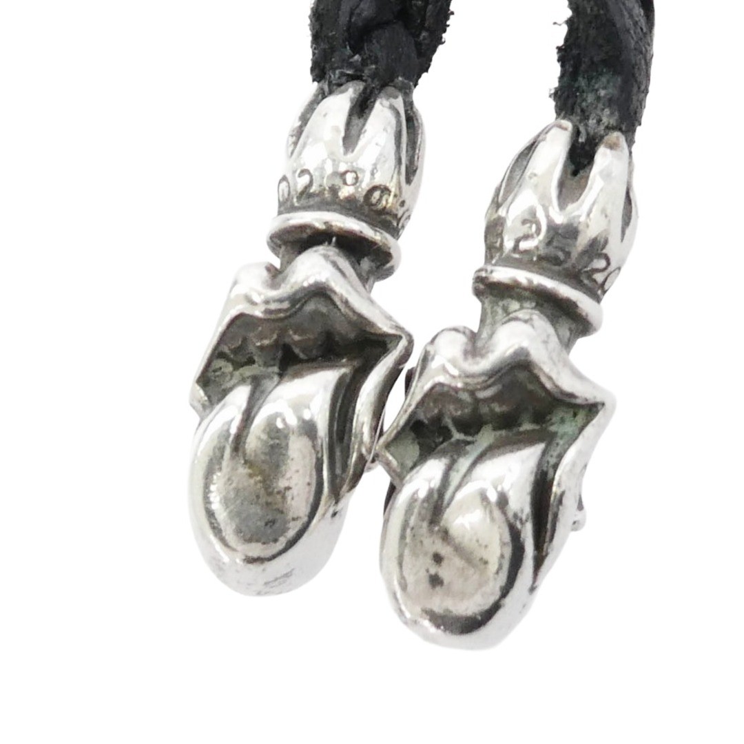 Chrome Hearts Leather Braid Lips Tongue LT Lip & Tan Blade Necklace Used LIFE-0 thumbnail 2