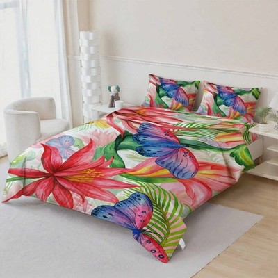 3D Summer Butterfly Floral Quilt Cover Set Bedding Sets Pillowcases