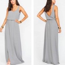 Show Me Your Mumu Kendall Formal Maxi Dress Soft Charcoal Crisp Size Small NWT