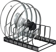 Toplife Pot Lids Organizer Rack for Cabinet and Lid Organizer, Black 