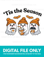 Halloween Ghost Tis The Season PNG Digital Transparent Background File