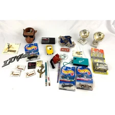 VTG Lot of 25 Random Junk Drawer 1970s-1990s Toys Souvenirs Trophies Motel Soap 