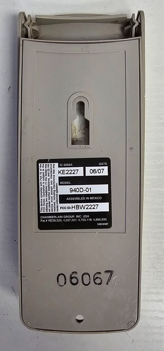 OEM Chamberlain 940D-01 Entry Keyless Keypad Purple Learn MISSING