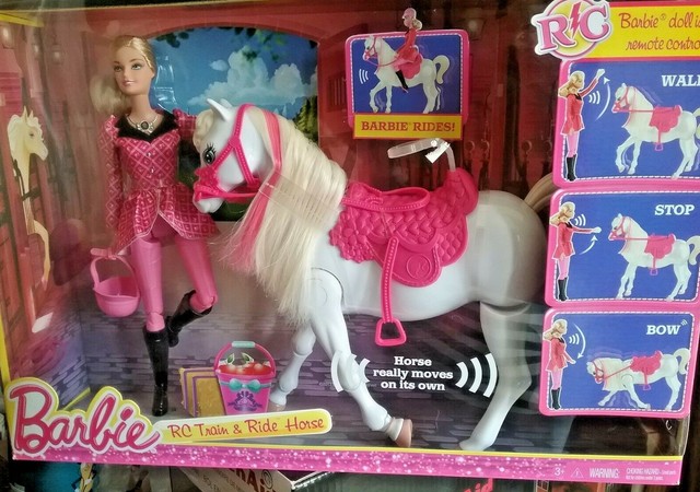 barbie train and ride horse