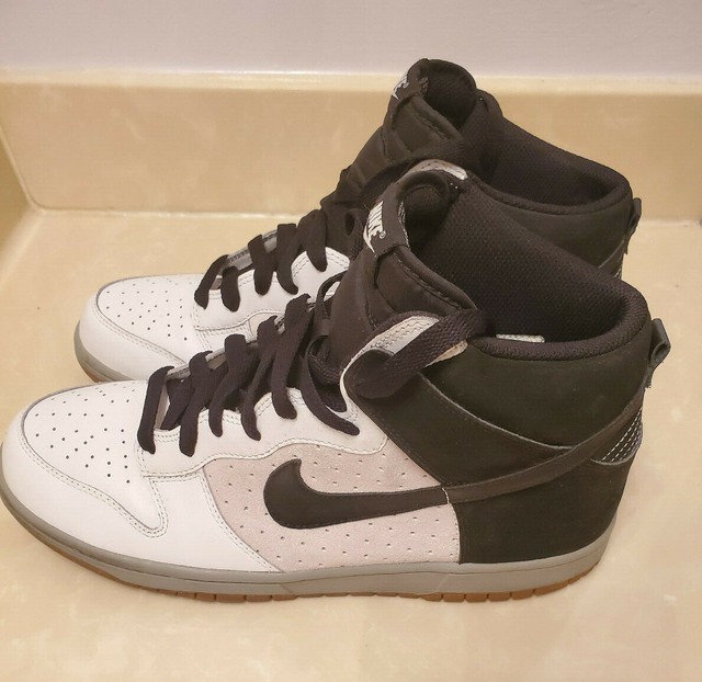 2008 Nike Dunk High Premium SZ 11.5 White Black Medium Grey SB Gum 317982-101 | eBay