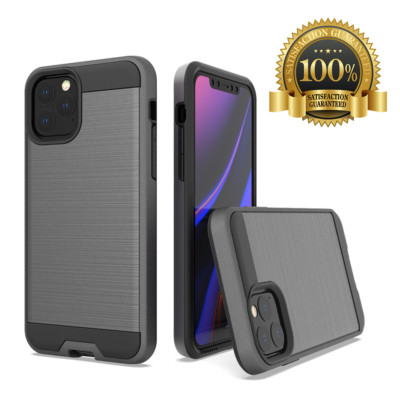 Strong Case for Apple iPhone 11 PRO MAX Case Gray 2 in 1 Hybrid 360 Shockproof