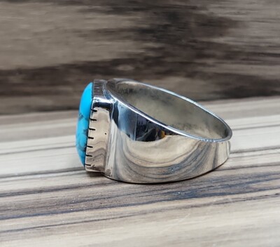 Native American Signed LM Navajo Turquoise Sterling Silver Native American Signed LM Navajo Turquoise Sterling Silver