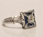 Vintage Art Deco Wedding Fine Ring 925 Silver 1.02Ct Old European Cut CZ Stone