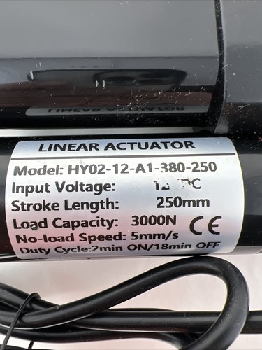 Actionneur linéaire 12VDC 250 MM HY02-12-A1-380-250 - Photo 2/7