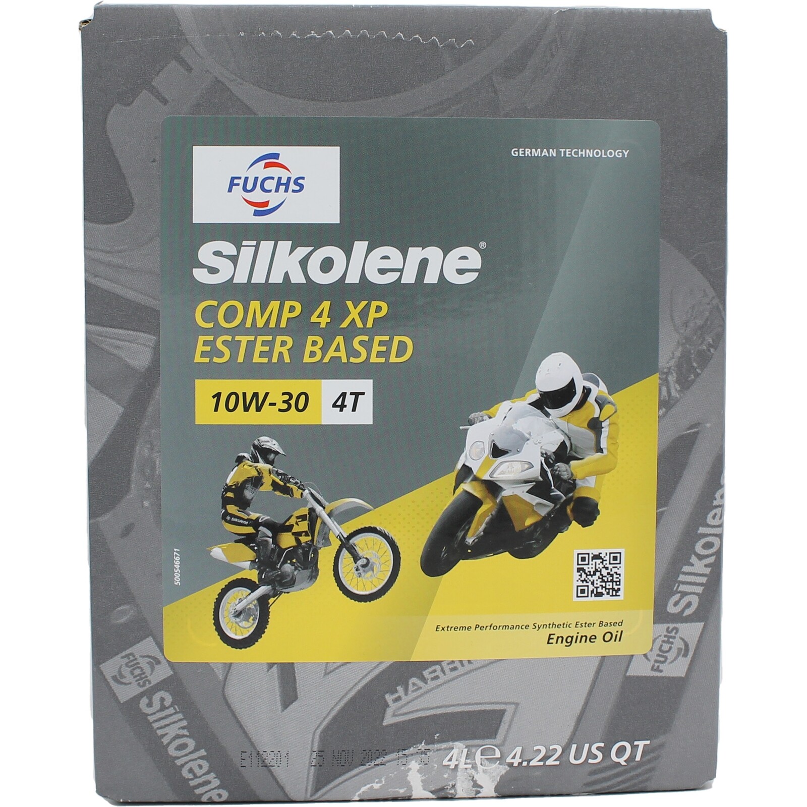 Silkolene Comp 4 10W-30 XP 4-Stroke Bike 10W30 Engine Oil Fuchs - 4L LubeCube