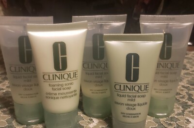 CLINIQUE 5 Travel Sized Mild, 1 Foaming Sonic and 4 Liquid Facial Soap